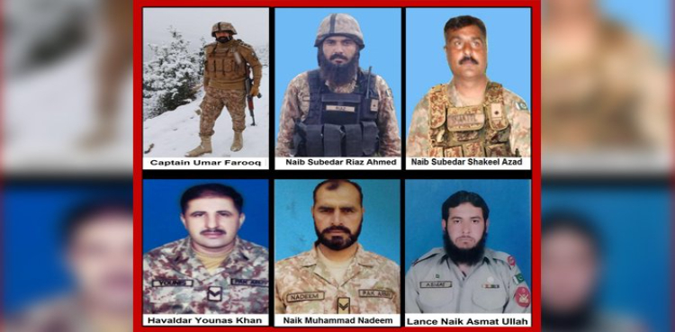 Six soldiers martyred ISPR