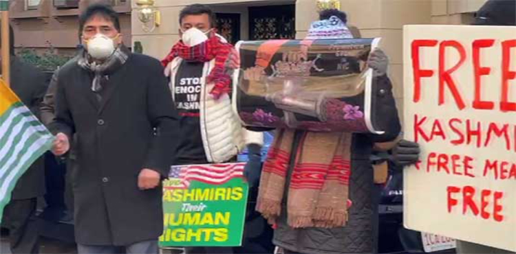 Indian Consulate New York protest kashmir