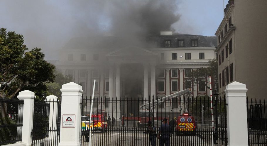 Fire destroys South Africa’s parliament, suspect arrested