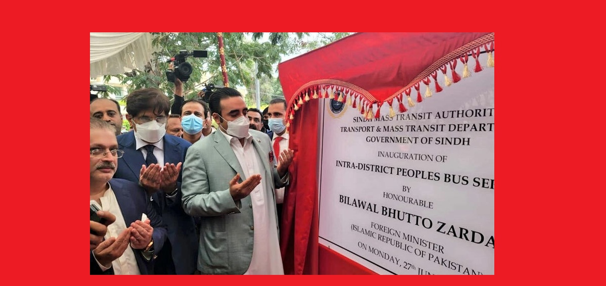 KARACHI, Bilawal Bhutto inaugurates Peoples Intra District Bus Service