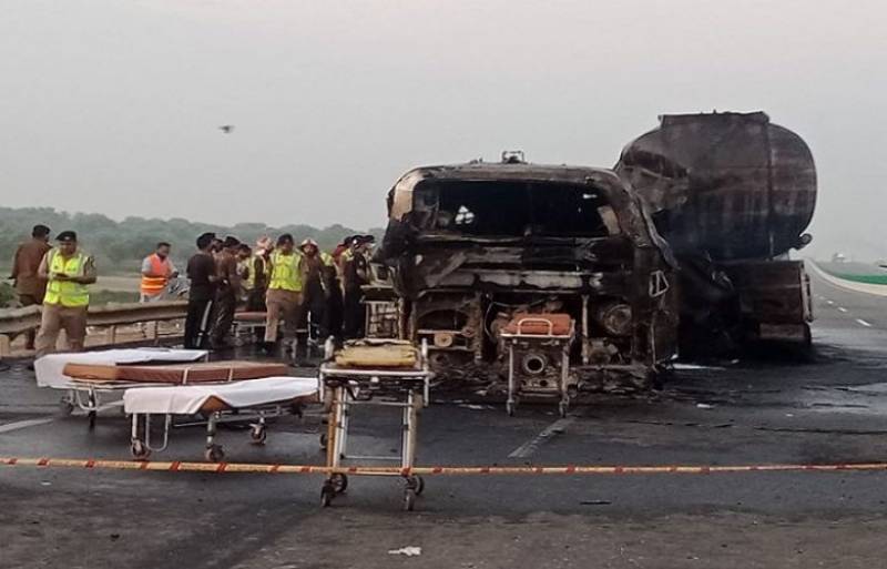 Oil tanker and passenger bus crash kills 20 on M5 motorway