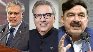 Shaikh Rasheed, Ishaq Dar call on President amid political storm
