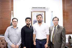 Cricket captain Babar Azam meets Punjab’s Sports Advisor Wahab Riaz