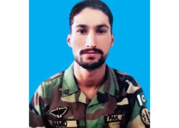 Funeral prayer for martyred Sepoy Hamid Rasool offered with military honour