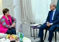 PM Shehbaz meets IMF chief to discuss stalled loan program