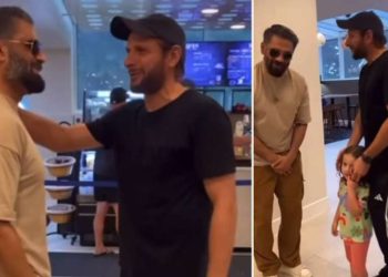 Shahid Afridi meets Suniel Shetty in USA