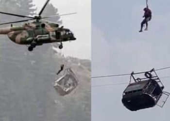 Battagram: Pak Army rescue two children trapped in cable car