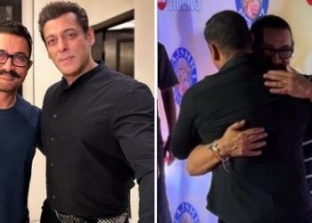 Aamir, Salman share a tight hug at movie screening ‘Dono’