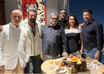 Madhuri, Sanjay Dutt, Jackie Shroff reunite at Subhash Ghai, Mukta’s wedding anniversary