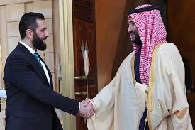 Syria President Ahmed al-Sharaa meets Saudi Crown Prince MBS in Riyadh in his first foreign visit