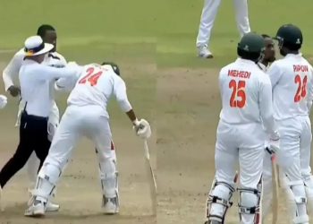 Bangladesh and South Africa emerging players engage in brutal physical fight during match