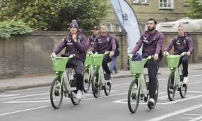 England players ride bikes to beat traffic for West Indies ODI