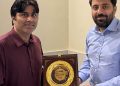 EY Solar CEO Faisal Hameed Presents Appreciation Shield to Dr. Umair Haroon